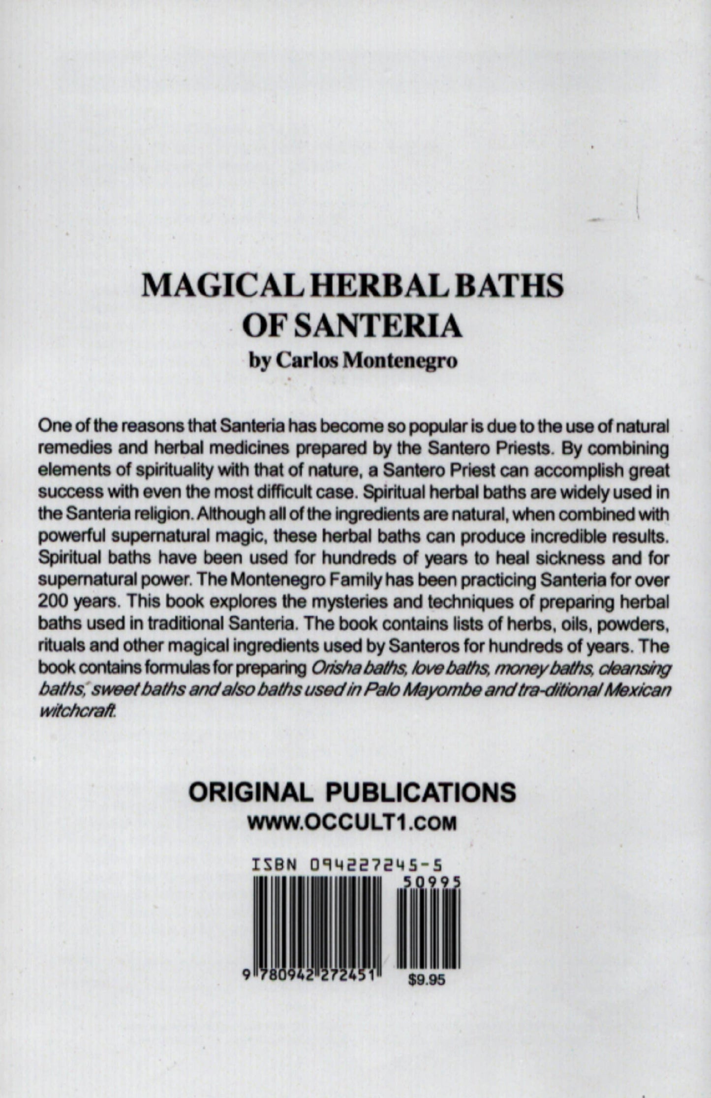 Magical Herbal Baths of Santeria
