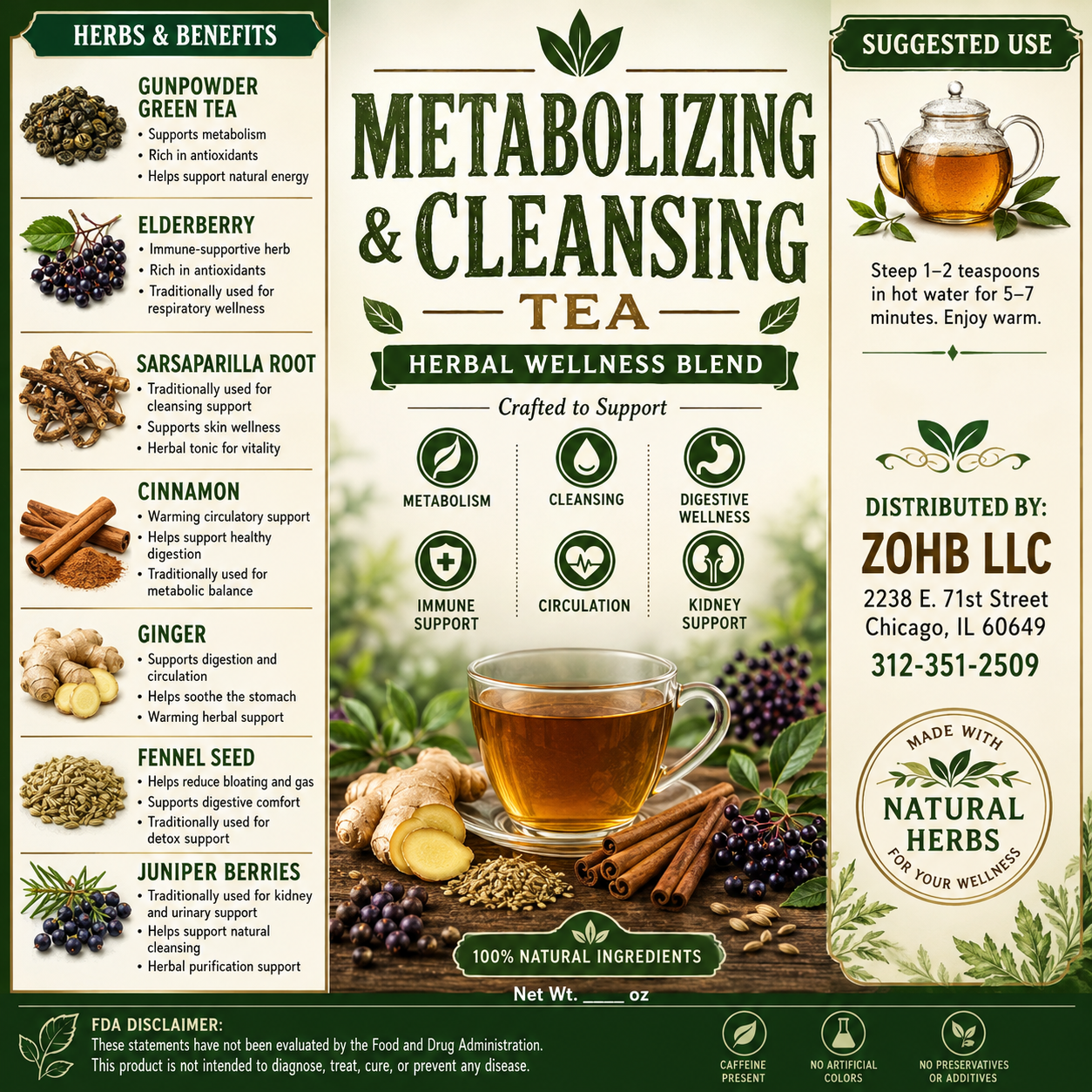 Metabolizing and Cleansing Tea