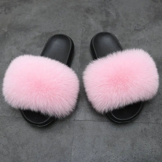 Real Fox Fur slippers