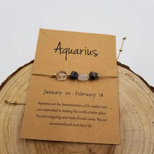 Natural Stone Handwoven Constellation Bracelet with Card