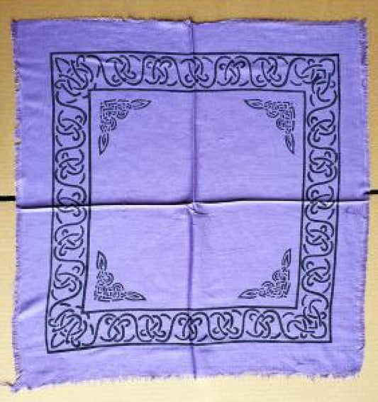 Celtic Border Altar Cloth 18x8" – Purple & Black Ritual, Tarot & Meditation Cloth