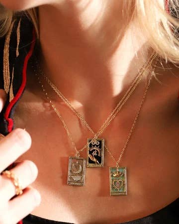 Tarot Card Necklace- Magician- 14K Gold stainless steel