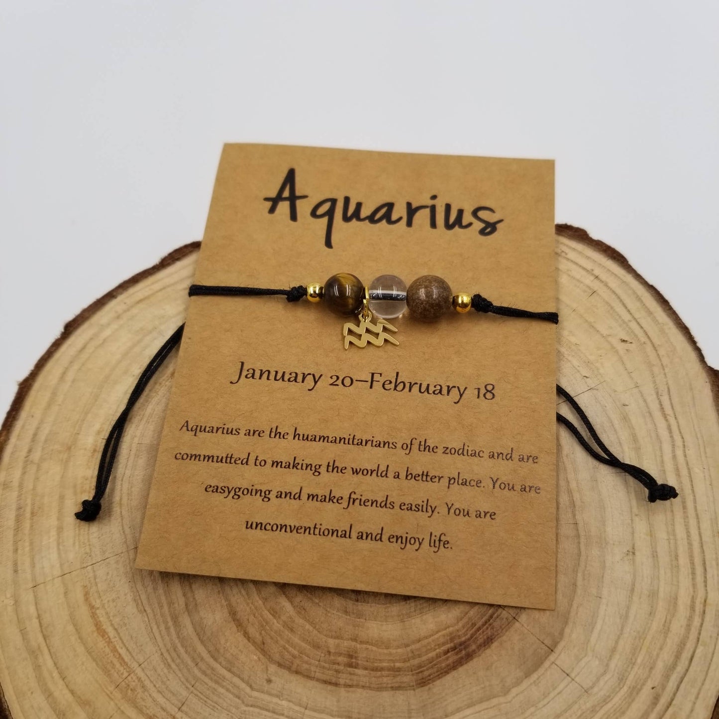 Natural Stone Chakra Bead Constellation Bracelet with Card