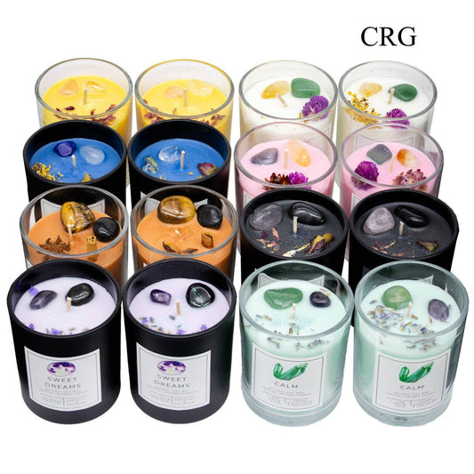 8 CANDLE SET - Crystal Gemstone Soy Candles Scented