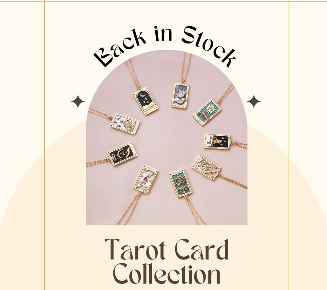 Tarot Card Necklace- Magician- 14K Gold stainless steel