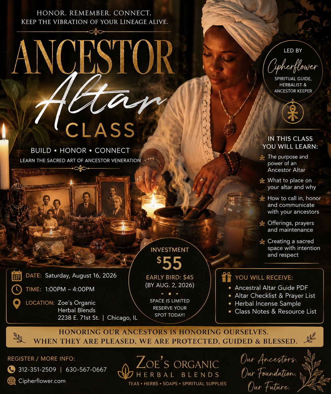 Ancestor Altar Class – A Guided Workshop in Honoring Lineage, Healing, and Connection