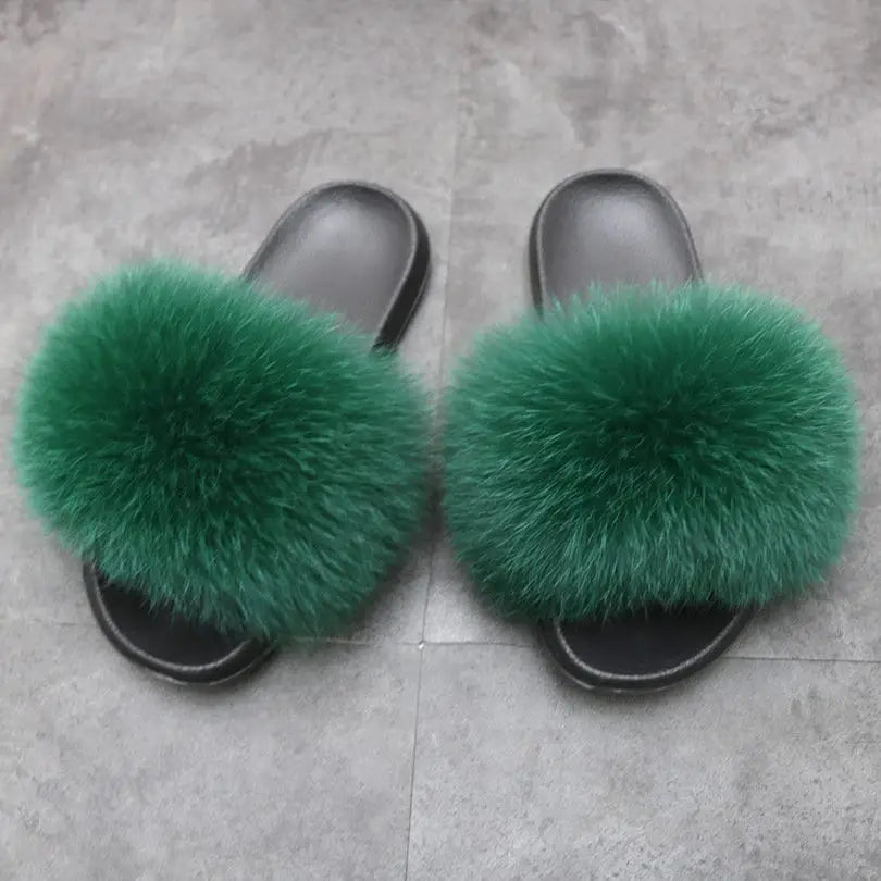 Real Fox Fur slippers
