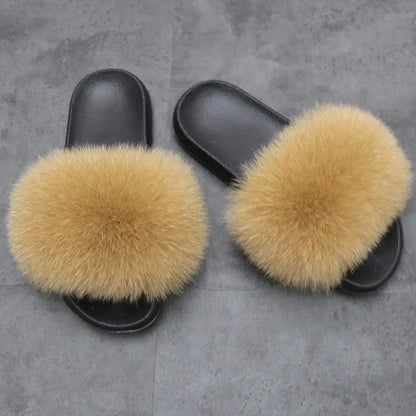 Real Fox Fur slippers
