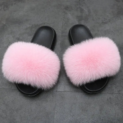 Real Fox Fur slippers