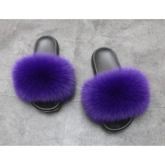 Real Fox Fur slippers