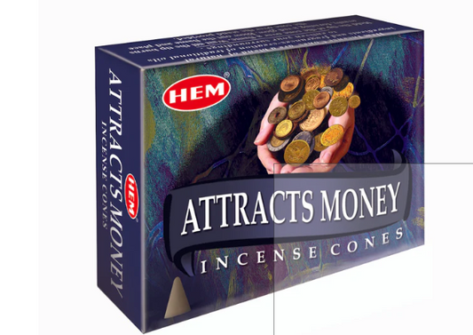 Hem - Attracts Money Incense Cones12 Packets OF 10 Cones