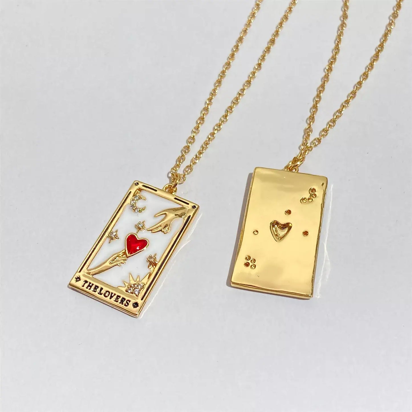 Tarot Card Necklace- Magician- 14K Gold stainless steel