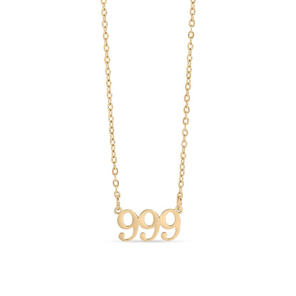 18K Gold PVD Stainless Steel Angel Number Necklace