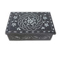 Floral Carved Soapstone Box 4"x6" – Handcrafted Altar, Crystal & Keepsake Storage Box