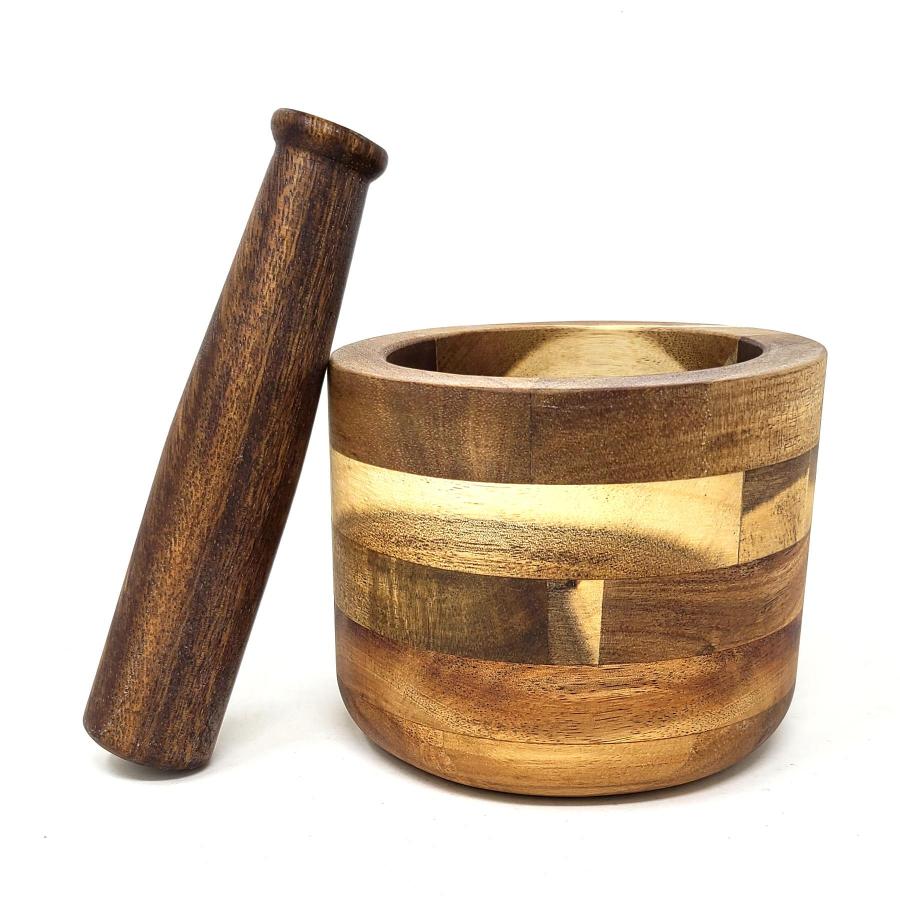 Acacia Wood Mortar & Pestle — Handcrafted Herb & Spice Grinder