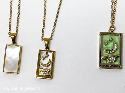 Tarot Card Necklace- The Moon- NEW Style Necklace