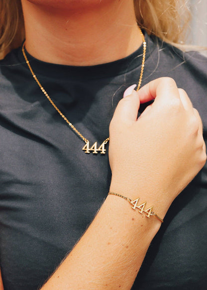 18K Gold PVD Stainless Steel Angel Number Necklace