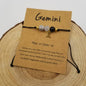 Natural Stone Chakra Bead Constellation Bracelet with Card