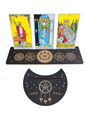Pre- Order Wooden Tarot Card Holder Moon Phase Design E (2 Pc Set) 3"W x 10"L